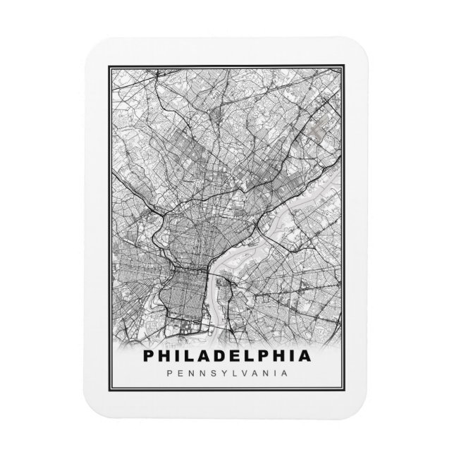 Philadelphia-Karte Magnet (Vertikal)
