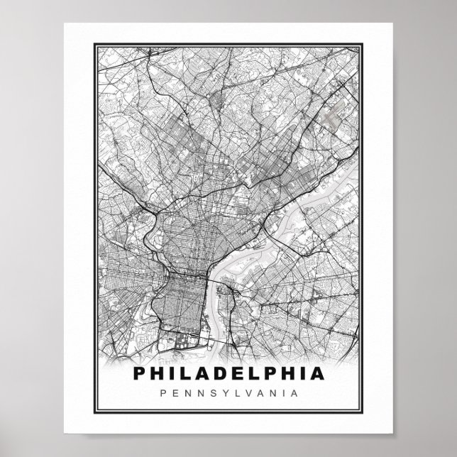 Philadelphia-Karte Poster (Vorne)