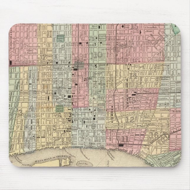 Philadelphia Karte von Mitchell Mousepad (Vorne)