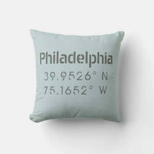 Philadelphia Länge Breitengrad Wurf Kissen