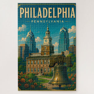 Philadelphia Liberty Bell und Skyline