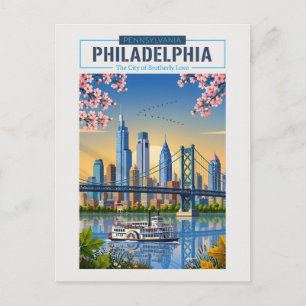 Philadelphia – Liberty Place & Delaware River Postkarte