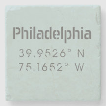 Philadelphia Longitude Latitude Stone Untersetzer