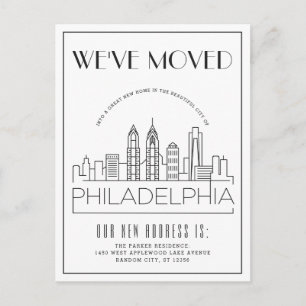 Philadelphia Modern Deco   Adressänderung Ankündigungspostkarte