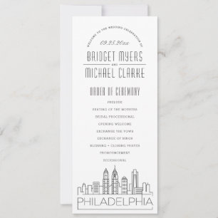 Philadelphia   Modernes Hochzeitsprogramm für Deko Einladung