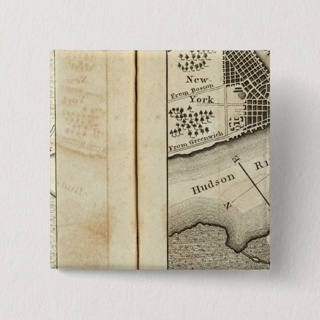 Philadelphia - New York Road Map Button (Vorderseite)
