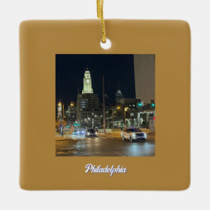 Philadelphia Night Foto Ornament