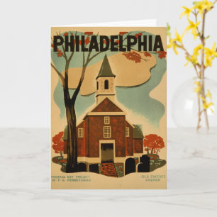 Philadelphia Old Swedes Vintage-Kirche, Karte