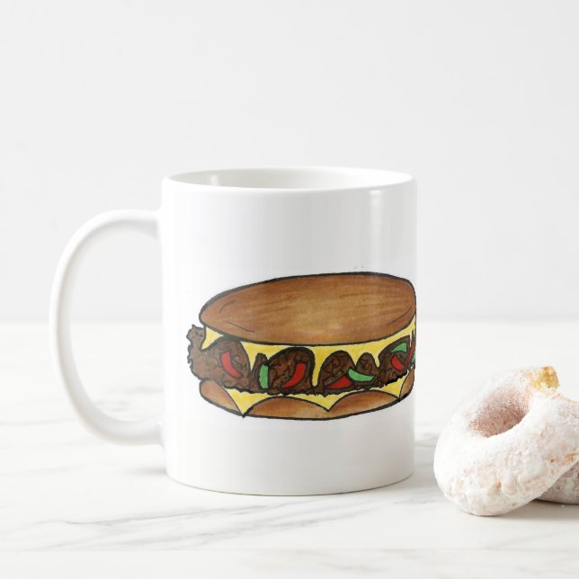 Philadelphia PA Philly Cheese Steak Sandwich Food Kaffeetasse (Mit Donut)
