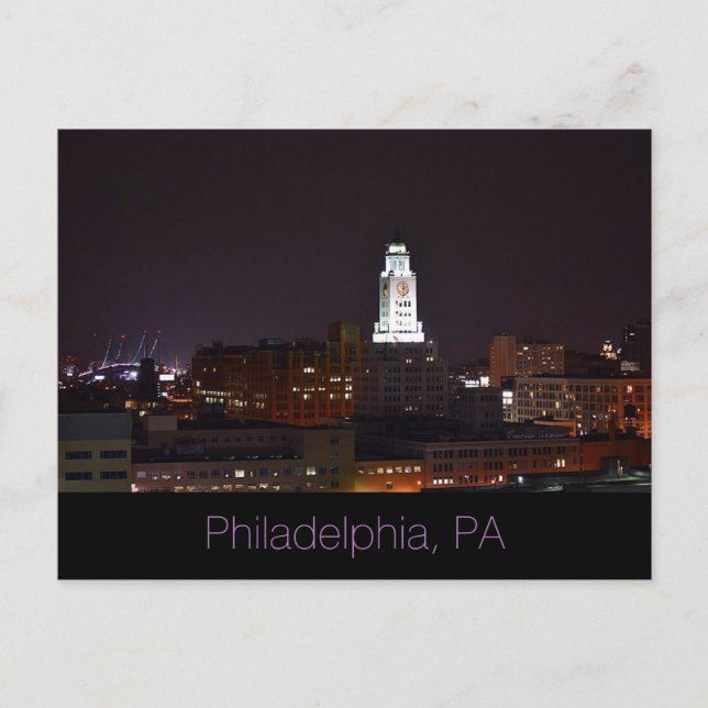 Philadelphia, PA Post Card Vollmond Postkarte (Vorderseite)