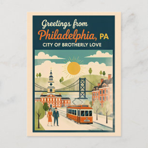Philadelphia PA Stadt der brüderlichen Liebe Postkarte