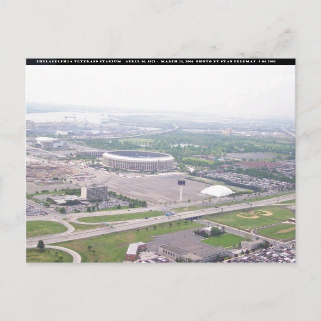 Philadelphia PA Veterans Stadion Luft View Postkarte (Vorderseite)
