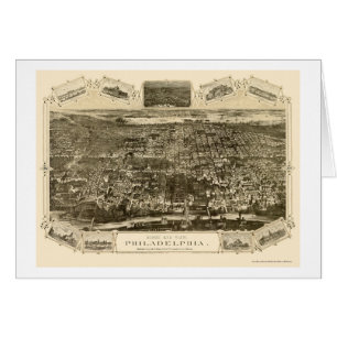 Philadelphia, panoramische Karte PAs - 1876