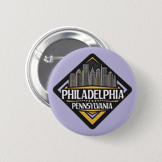 Philadelphia Pennsylvania Button (Vorne & Hinten)