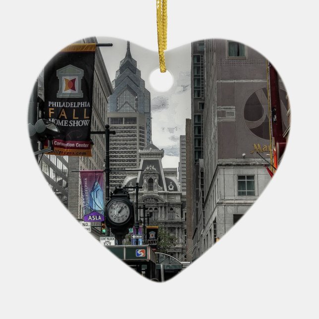 Philadelphia, Pennsylvania City Foto Keepake Keramik Ornament (Vorne)