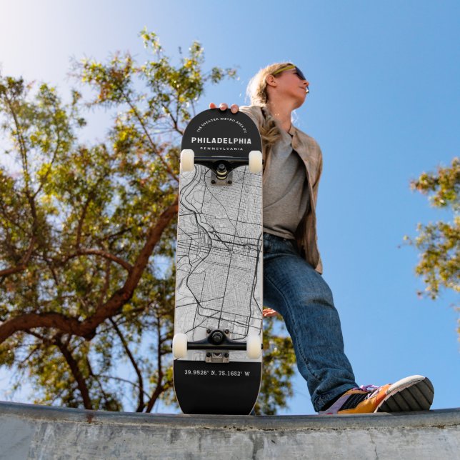 Philadelphia, Pennsylvania City Map Skateboard (Außen 1)