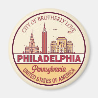 Philadelphia Pennsylvania City Skyline Emblem
