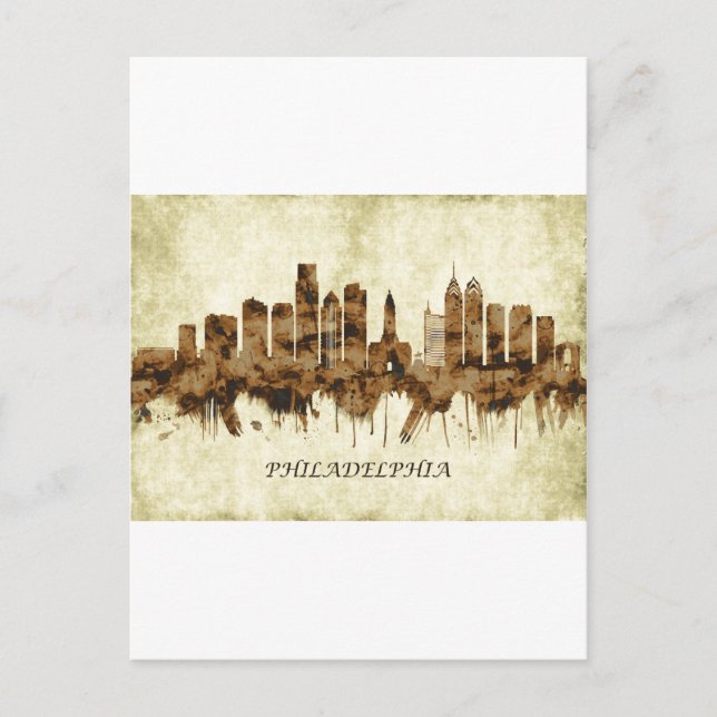 Philadelphia Pennsylvania Cityscape Feiertagspostkarte (Vorderseite)