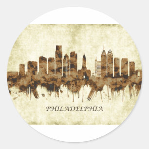 Philadelphia Pennsylvania Cityscape Runder Aufkleber