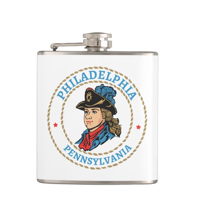 Philadelphia Pennsylvania Colonial Flachmann (Vorderseite)