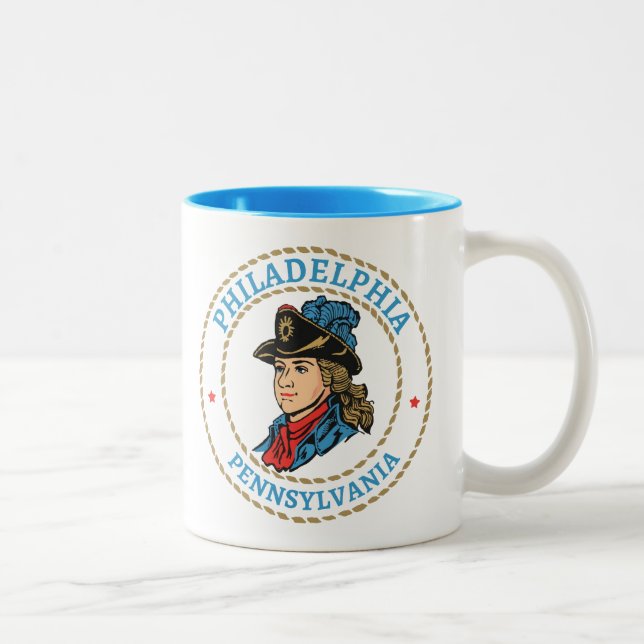 Philadelphia Pennsylvania Colonial Zweifarbige Tasse (Rechts)