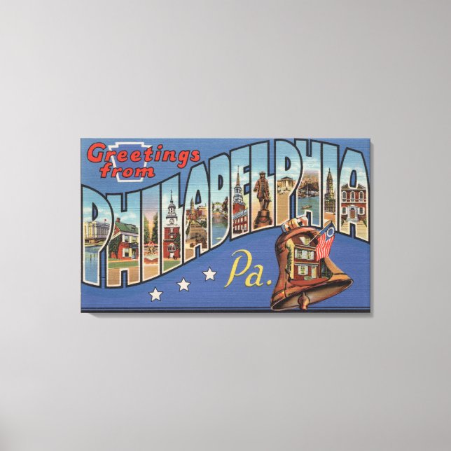 Philadelphia, Pennsylvania - Großer Brief Leinwanddruck (Vorderseite)