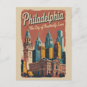 Philadelphia Pennsylvania Illustration Reise Kunst Postkarte