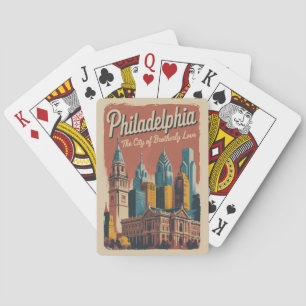 Philadelphia Pennsylvania Illustration Reise Kunst Spielkarten