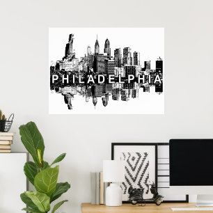 Philadelphia, Pennsylvania in Schwarzweiß Poster