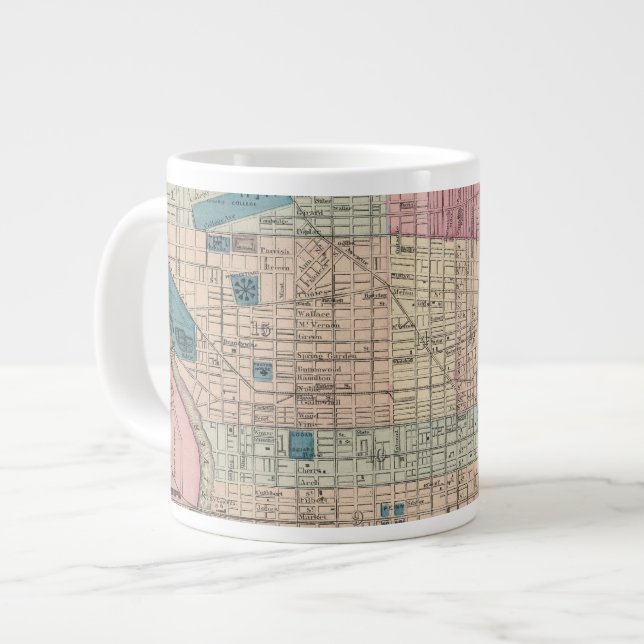 Philadelphia, Pennsylvania Karte Jumbo-Tasse (Vorderseite Links)