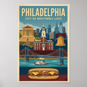 Philadelphia Pennsylvania Kultur Illustration Kuns Poster