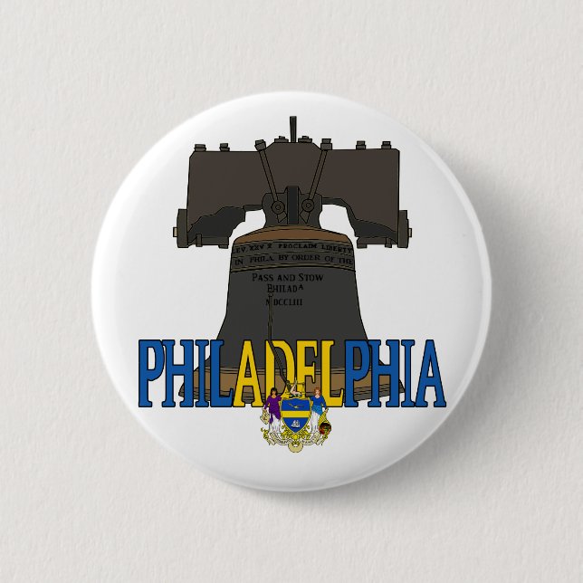 Philadelphia Pennsylvania Liberty Bell Button (Vorderseite)