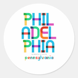 Philadelphia Pennsylvania Mitte Jahrhundert, Pop A Runder Aufkleber