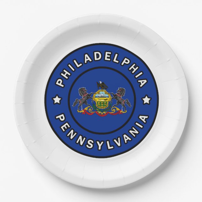 Philadelphia Pennsylvania Pappteller (Vorderseite)