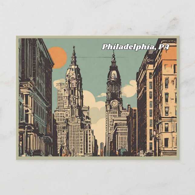 Philadelphia, Pennsylvania Postkarte (Vorderseite)