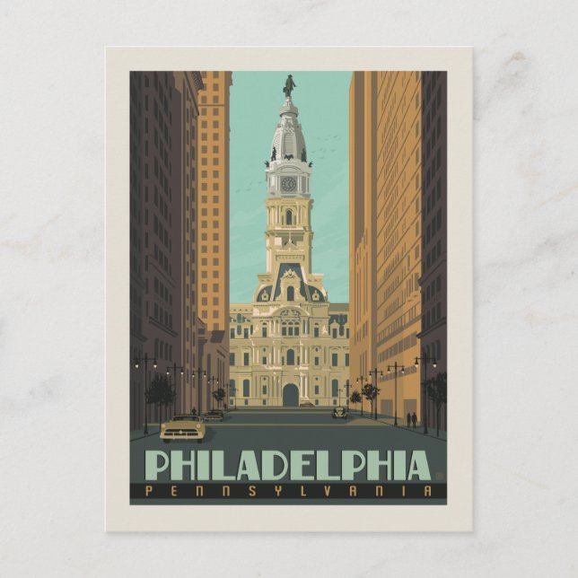 Philadelphia, Pennsylvania | Rathaus Postkarte (Vorderseite)