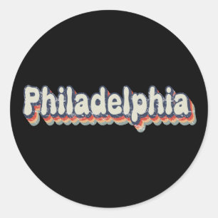 Philadelphia Pennsylvania Retro-Distressed-Art Runder Aufkleber