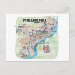 Philadelphia Pennsylvania Retro Vintage Kunstkarte Postkarte