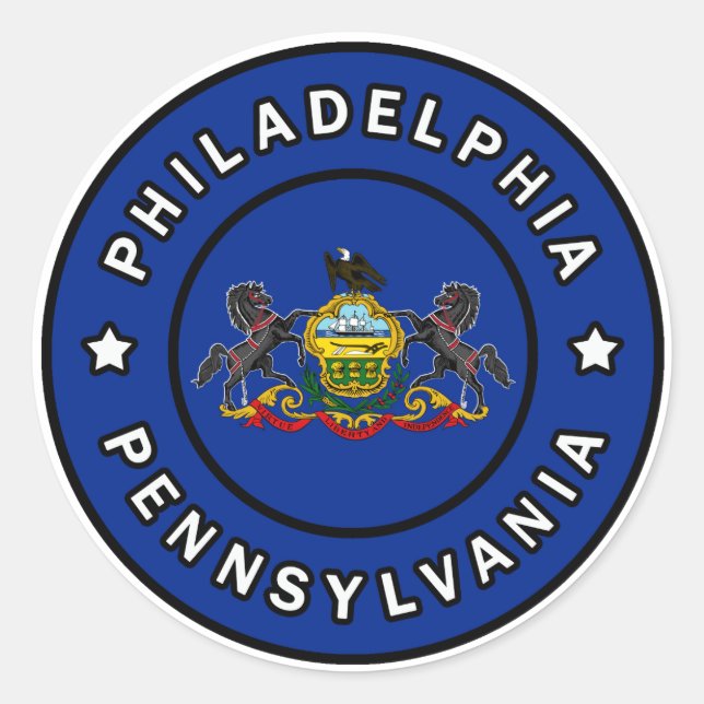 Philadelphia Pennsylvania Runder Aufkleber (Vorderseite)