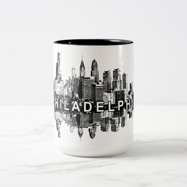 Philadelphia, Pennsylvania, schwarz Zweifarbige Tasse (Mittel)