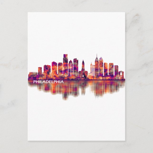 Philadelphia Pennsylvania Skyline Einladungspostkarte (Vorderseite)