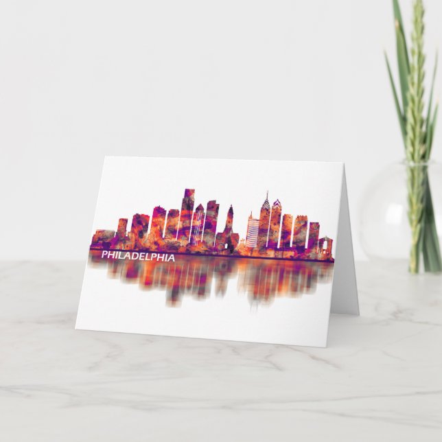 Philadelphia Pennsylvania Skyline Feiertagskarte (Vorderseite)