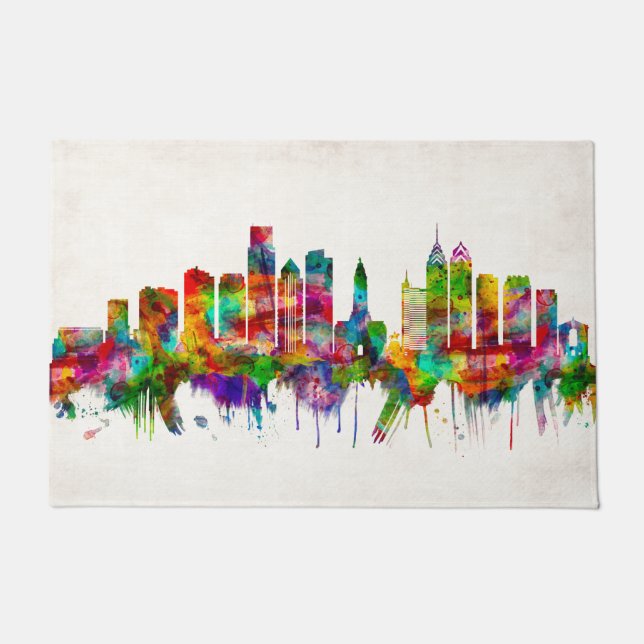 Philadelphia Pennsylvania Skyline Fußmatte (Vorderseite)