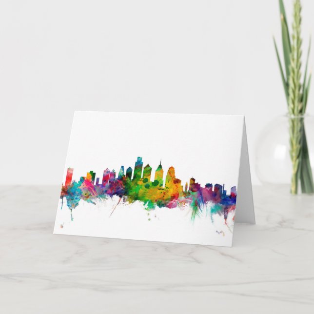 Philadelphia Pennsylvania Skyline Karte (Vorderseite)