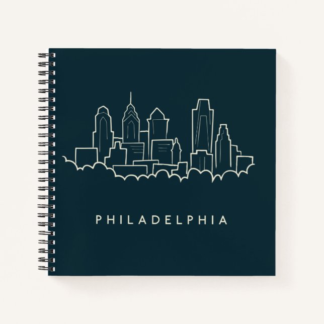 Philadelphia Pennsylvania Skyline Notizbuch (Vorderseite)