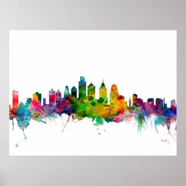 Philadelphia Pennsylvania Skyline Poster (Vorne)