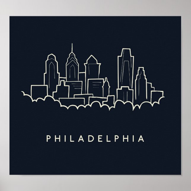 Philadelphia Pennsylvania Skyline Poster (Vorne)