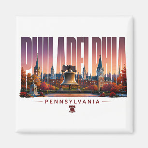 Philadelphia Pennsylvania Skyline Stadtname Reise Magnet
