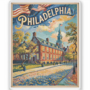 Philadelphia Pennsylvania US Retro Van Gogh Reise Aufkleber