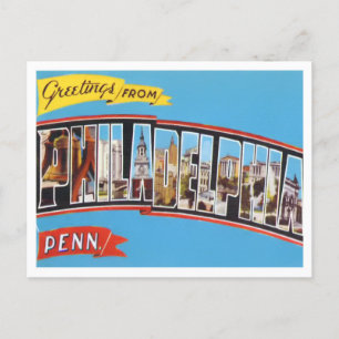 Philadelphia, Pennsylvania Vintage Große Buchstabe Postkarte